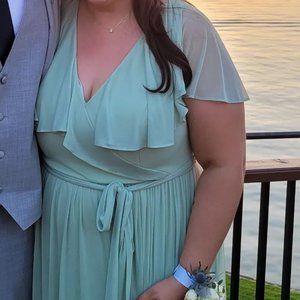 Azazie Jael Dusty Sage Size 18